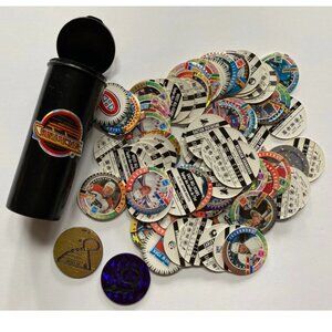 1990s Hockey Sports Pogs Game Pieces Tube and 2 Slammers Canucks